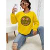 Leopard Print Happy Face Love Printed Sweatshirt Women's Hoodie Autumn Shirt Street All-match Women's Pullover