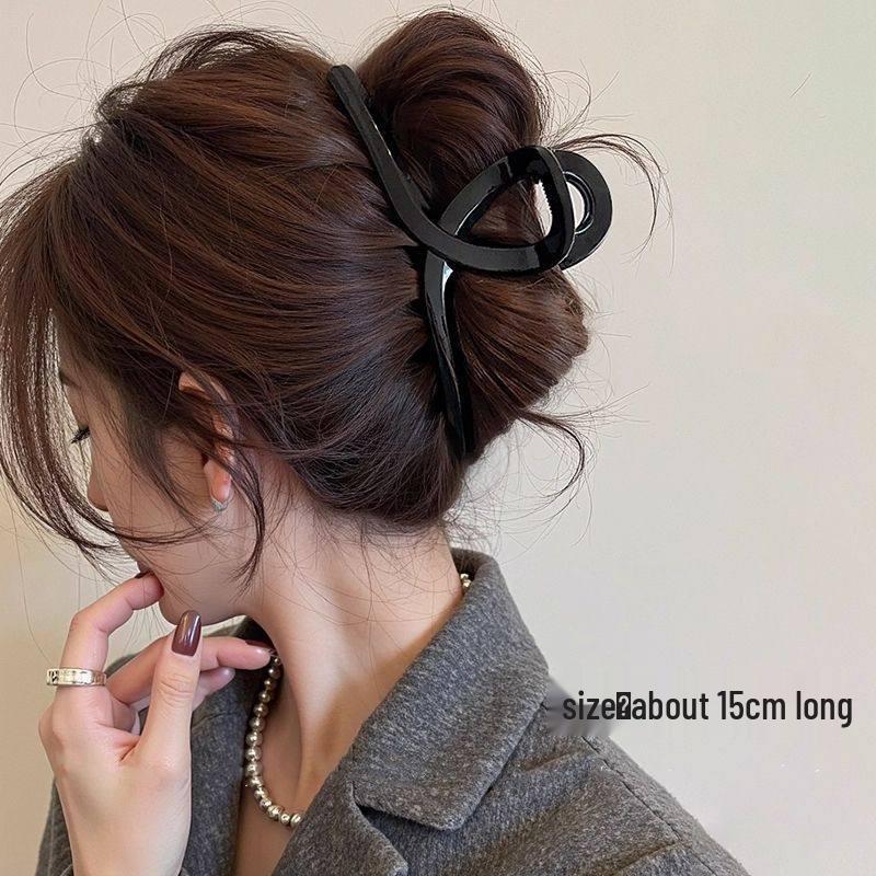 Elegant Large Hair Claw Clip for Thick Hair - High-End Korean Updo Shark Clip
