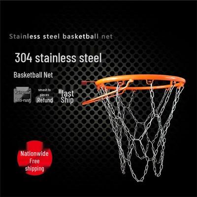 Jundingying Robuster Edelstahl-Basketballkorbnetz für den Außenbereich