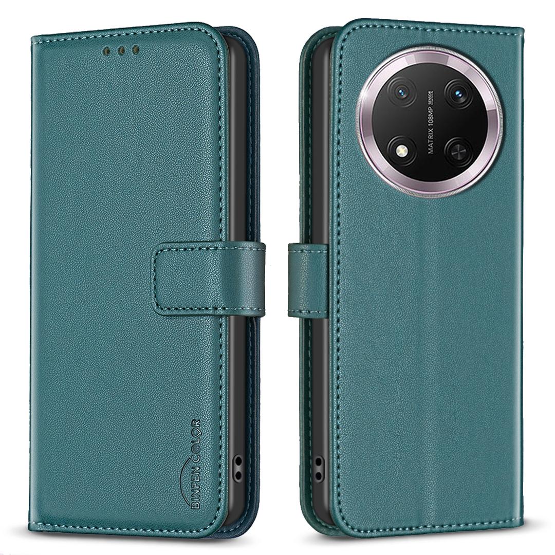 

BINFEN COLOR BF17 For Honor Magic7 Lite 5G/X9c 5G/X60 Pro 5G Case Wallet Folio Flip Leather Cover Green