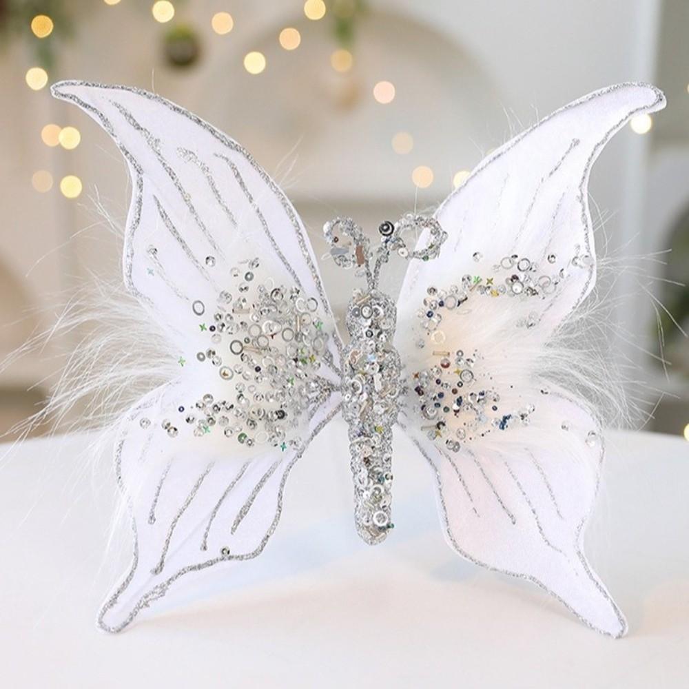 with Clip Christmas Butterflies Ornaments Christmas Tree Decoration  New Year Celebration
