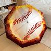 1pc Fiery Baseball Icon Umbrella with Plastic Handle,Suitable for All Seasons Home Travel Outdoor UmbrellaDD1498