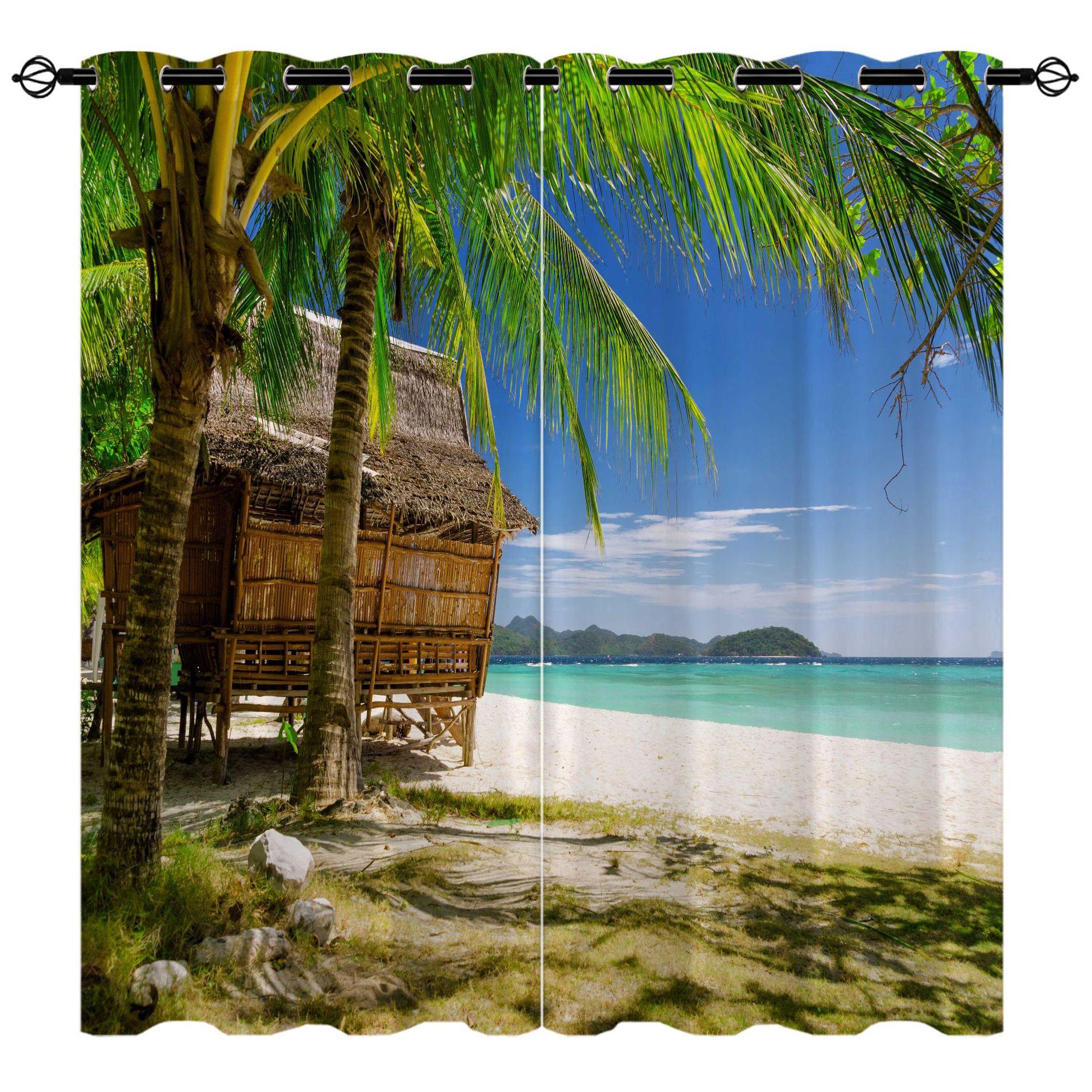 

Beach Seaview Series 8 Digital Printing High Density Blackout Curtains 140*100