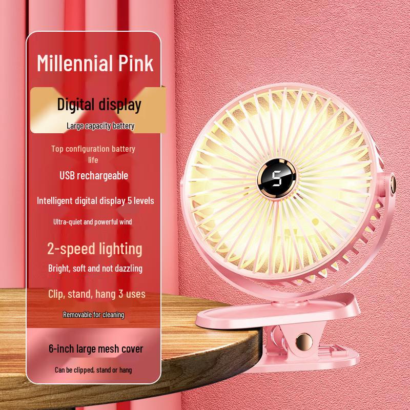 

Clip-on Mini Fan with Digital Display