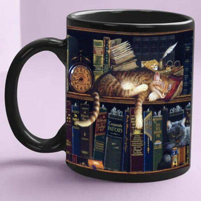 Bookshelf Ceramic Coffee Mark Cup Tea Cup Library