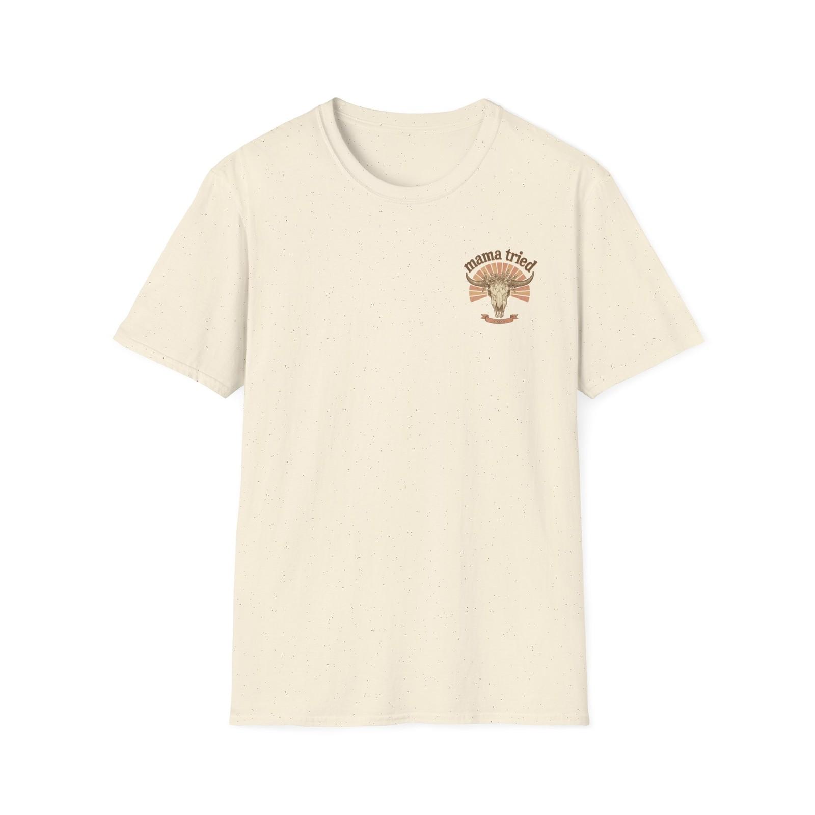 Retro Mama Tried Bull Skull Softstyle T-Shirt, Vintage Western Tee S