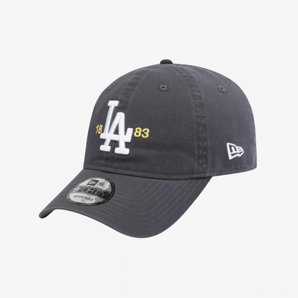 New Era Mlb La Dodgers Ear Number Unstructured Ball Cap Dark Graphite 15206354 GREY/OSFM