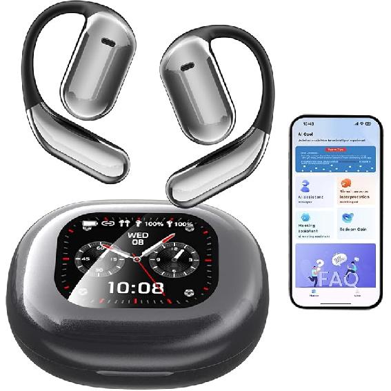 Over The Ear Bluetooth AI Headphones Language Translation Translation Earbuds Real Time 150 Language AI Translator Earbuds Bone Conduction Headphones