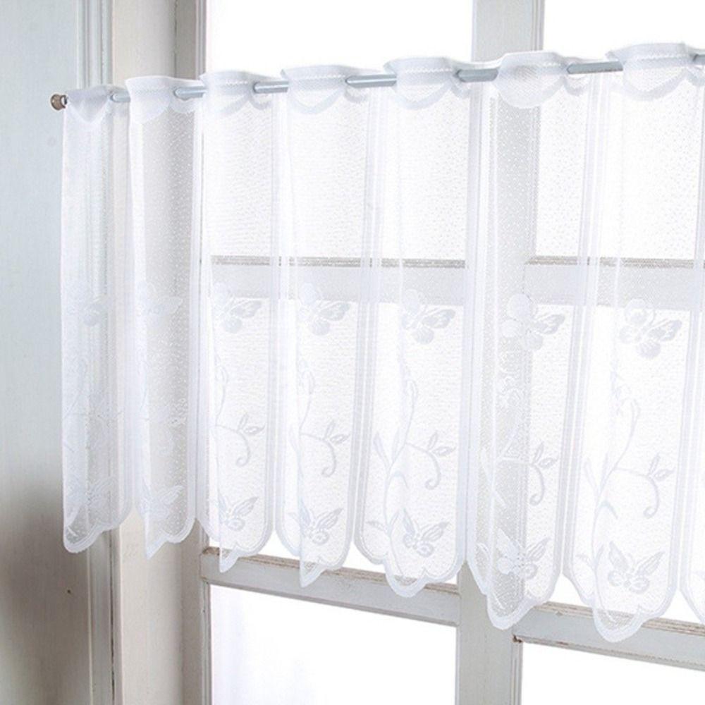 Boho Romantic White Lace Curtains DIY Flower Curtain New Tulles Drapes