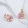 Rosa Natürlicher Zirkon Englische Ohrringe Für Frauen Trendige Roségoldene Farbe Vintage Hochzeitsfeier Feiner Alltagsschmuck