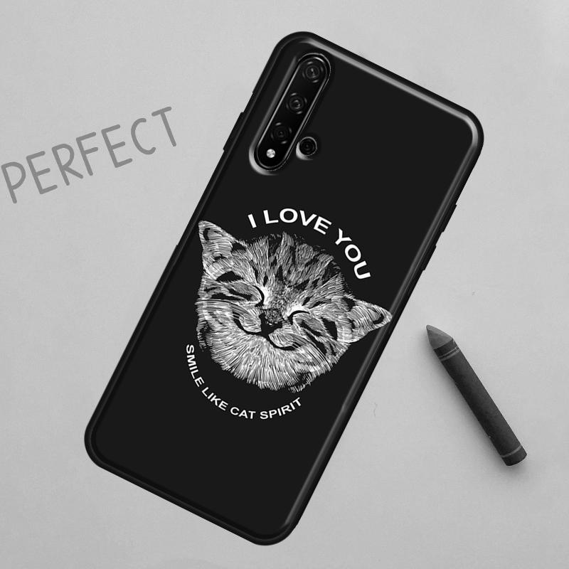 Funny Cat Art For Huawei Nova 10 9 SE 11 Pro 12i 11i 8i Y60 Y70 Y90 Y61 Y91 Y72 Y73 P20 P40 P30 Lite Case