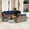 VidaXL Garden Lounge Set with Cushions 9 Pcs, Patio Sofas, Furniture Set, Outdoor Terrace Furniture, Grey 3256551