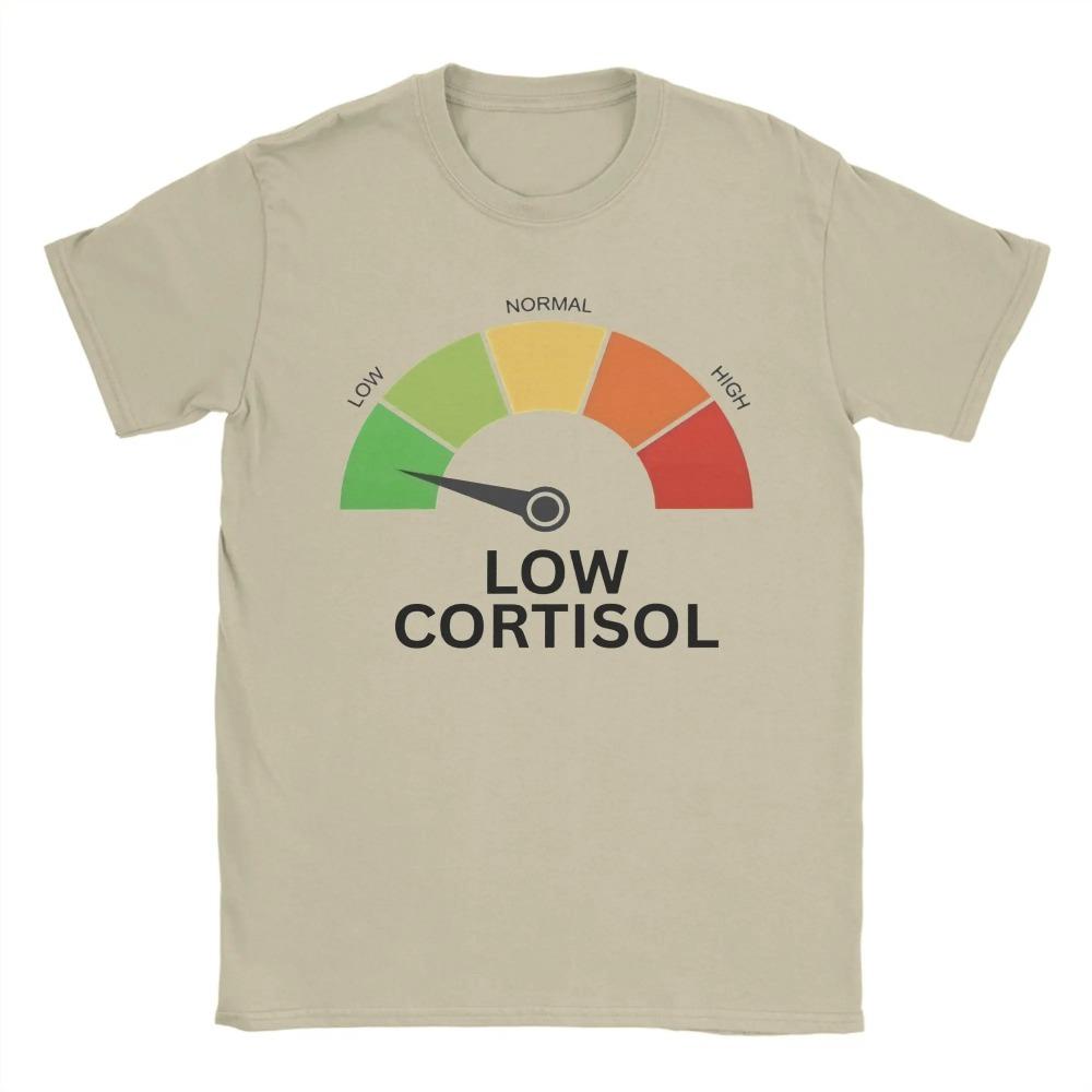 Low Cortisol Level Meme T Shirt Beach Cotton T Shirts for Man Trendy Cool Casual Tee Shirt Short Sleeves Tops