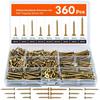 360Pcs Cross Countersunk Self-tapping Wood Screw Set 340/400pcs Fiber Nail Wood Metal Screw