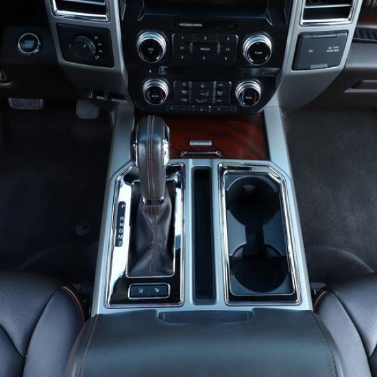 Central Gear Shift Frame Trim Decor Cover For 15-20 Ford F150 Chrome Accessories