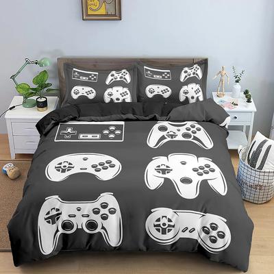 Gençler Video Oyunları Yorgan Yorgan Kılıfı King Gamepad Kontrol Cihazı Yatak Takımı Çocuklar Erkekler Kızlar Gençlik Oyunu Polyester Yatak Takımı