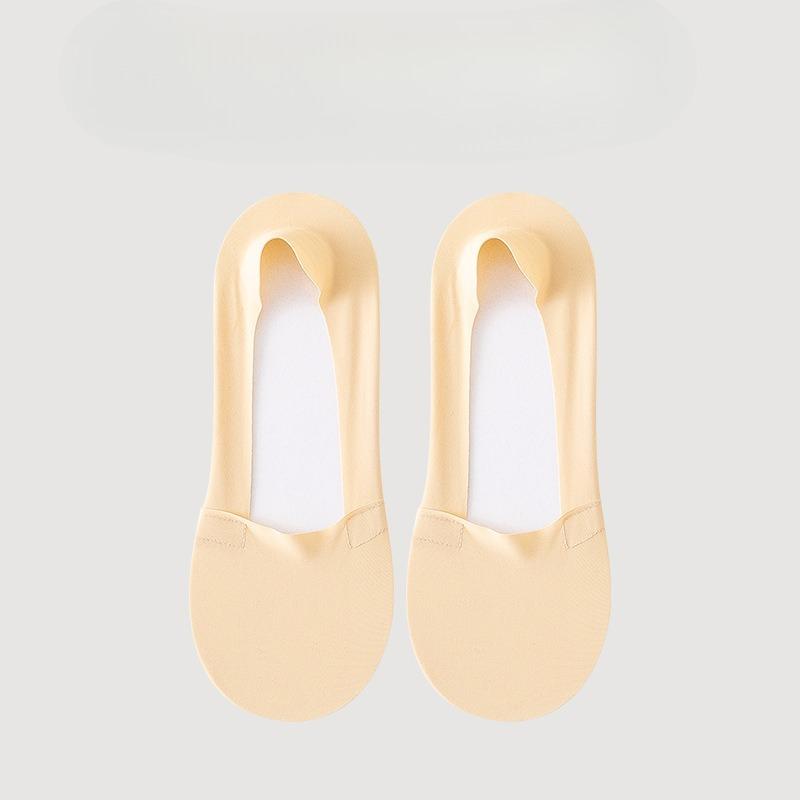 

Женские весенне-летние тонкие хлопковые носки-подследники из ледяного шелка с неглубоким вырезом, невидимые, нескользящие, не спадающие. 1 pair телесный