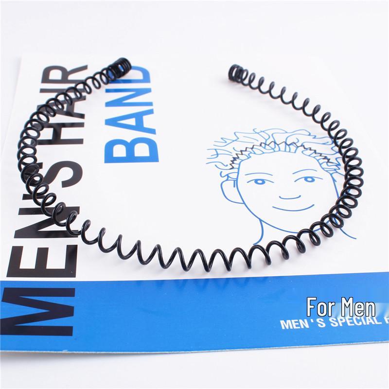 Unisex Wavy Black Sport Hairband with Card Pocket
