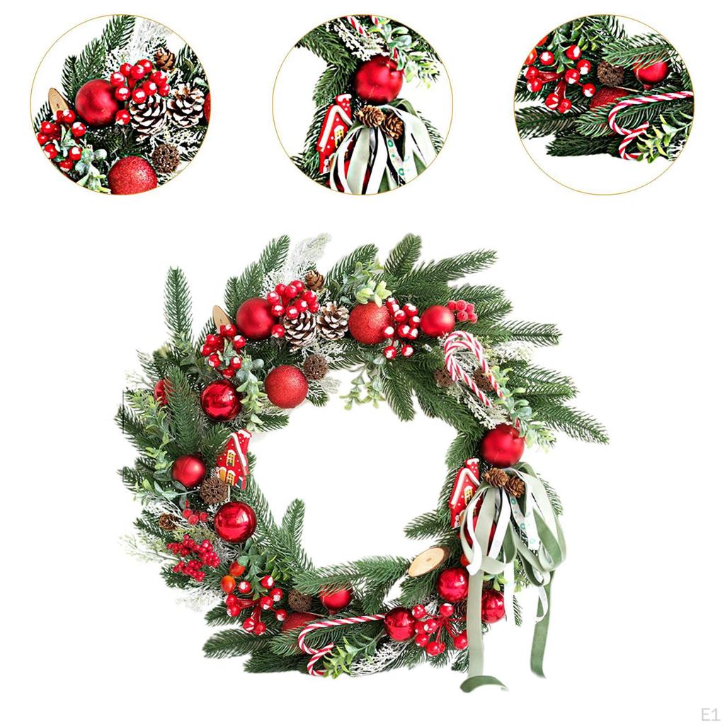 Christmas Wreath 19.69inch Dia Rustic Door Garland for Porch Country Cottage