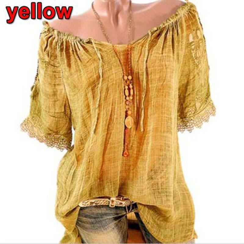Elegante Blusa T-shirt in Chiffon a Spalle Scoperte da Donna con Design Elegante e Colori Versatili