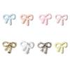5Pcs Mini Bowkot Nail Charms Colorful 3D Alloy Cute Hallow Bow Nail Art Decorations Manicure Salon Diy Accessoriesgirls Gift