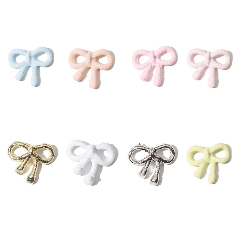 5Pcs Mini Bowkot Nail Charms Colorful 3D Alloy Cute Hallow Bow Nail Art Decorations Manicure Salon Diy Accessoriesgirls Gift