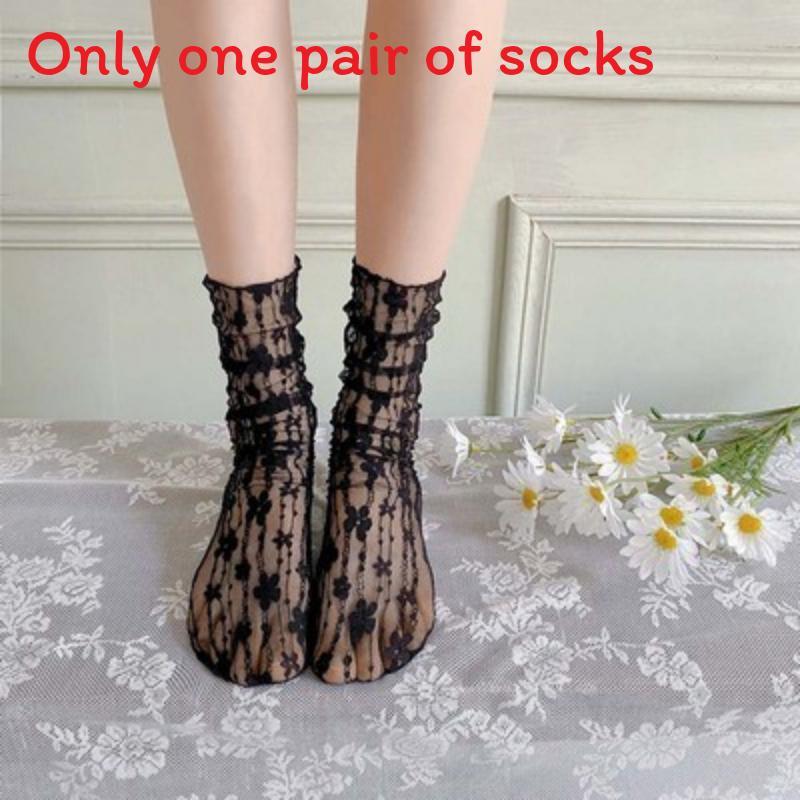 Lolita Lace Thigh High Socks With Breathable Mesh For Girls Spring Fashion
