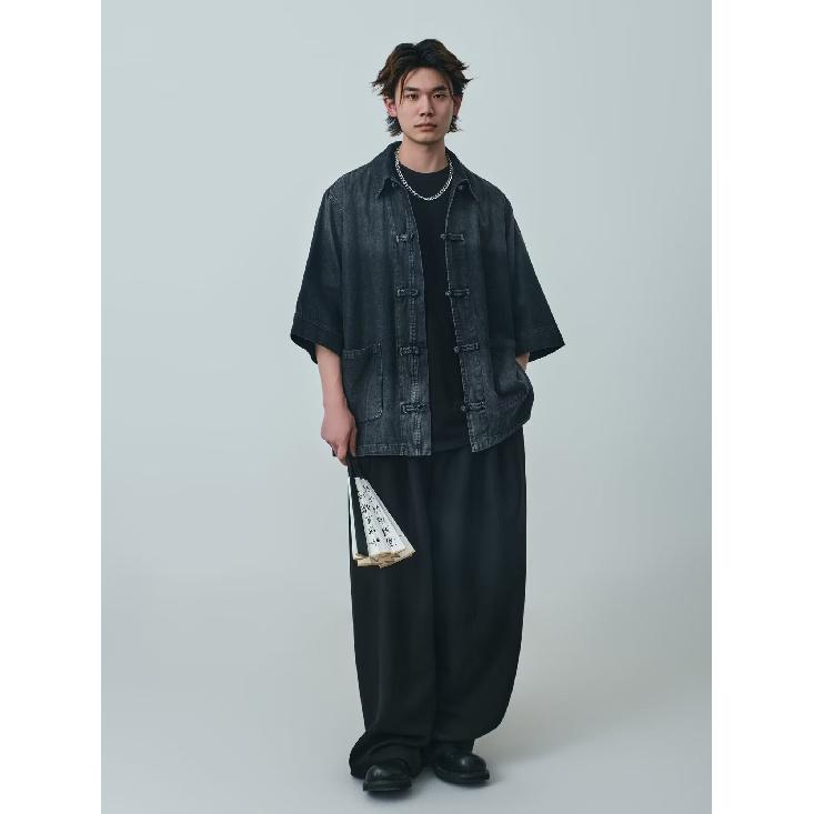 Jachetă de denim vintage în stil chinezesc nou de vară pentru bărbați și femei, top din denim spalat cu nasturi retro largi