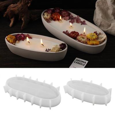 Silicone Concrete Candle Jar Mold Easy To Demould Reusable DIY Crafts Boat Shaped Epoxy Resin Clay Cement Plaster Flowerpot Mold