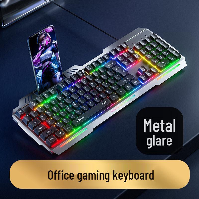 K2 Wired Gaming Keyboard and Mouse Set - USB, Silent, Perfect for Esports, Office, and Home Use