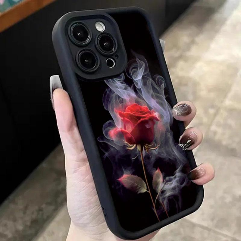 Flower Minimalist Dark Theme Rose Phone Case For Xiaomi 14T 13T 12T Pro 11 Lite 5G 14 13 12 Shockproof Matte Soft Silicone Cover