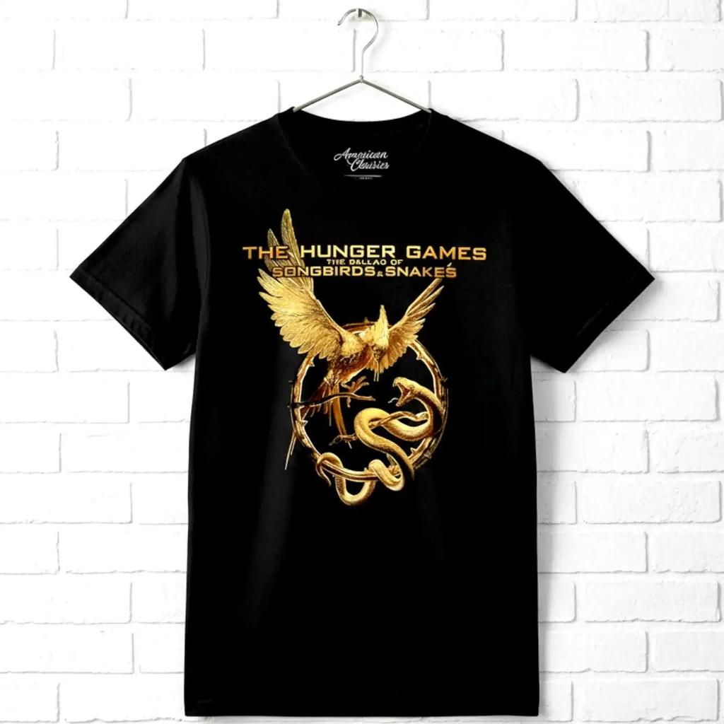 Sunrise On The Reaping Hunger Games Tshirt Retro Snake Mockingjay Floral Print Oversized Gothic Aesthetic Unisex Casual Cotton