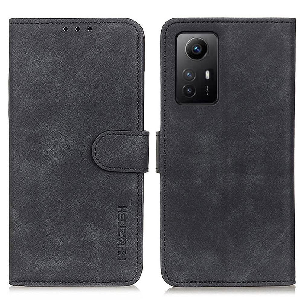KHAZNEH For Xiaomi Redmi Note 12S 4G Retro Texture Phone Case PU Leather Phone Stand Wallet Protective Cover