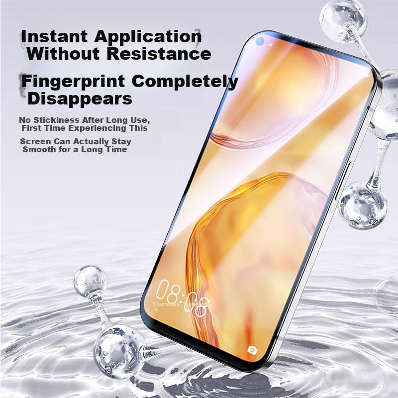 Compatible HD 2-Piece Case Huawei Nova6 SE Full-Screen Tempered Glass Protective Film HD Transparent Anti-Drop Case Quick Apply Box