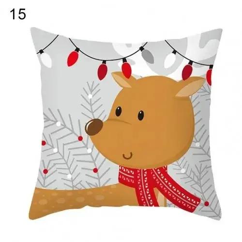 Christmas Themed Throw Pillow Cover With Short Plush Print For Living Room Decoration Cushion Cover Pillow Covers Decorative