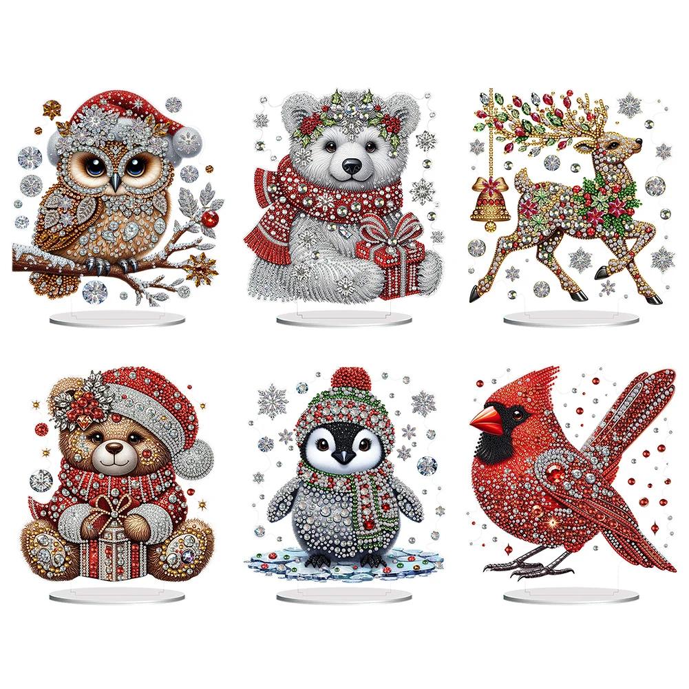 Acrylic Special Shaped Cute Animal Diamond Painting Tabletop Ornaments Kit Diamond Painting Desktop Decorations for Office Decor