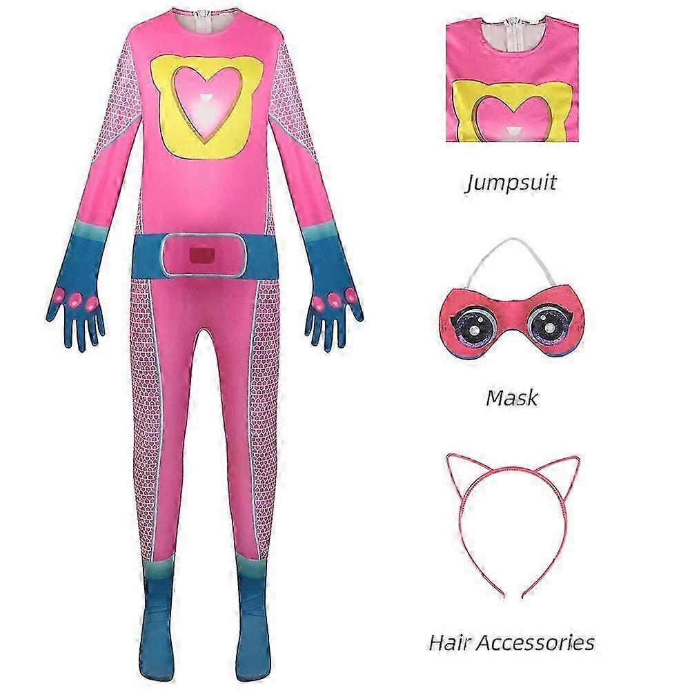 Anime Super koťata Kočka Cosplay Overal Dětský kostým Růžový body Anime Oblečení Doplňky Ki méně