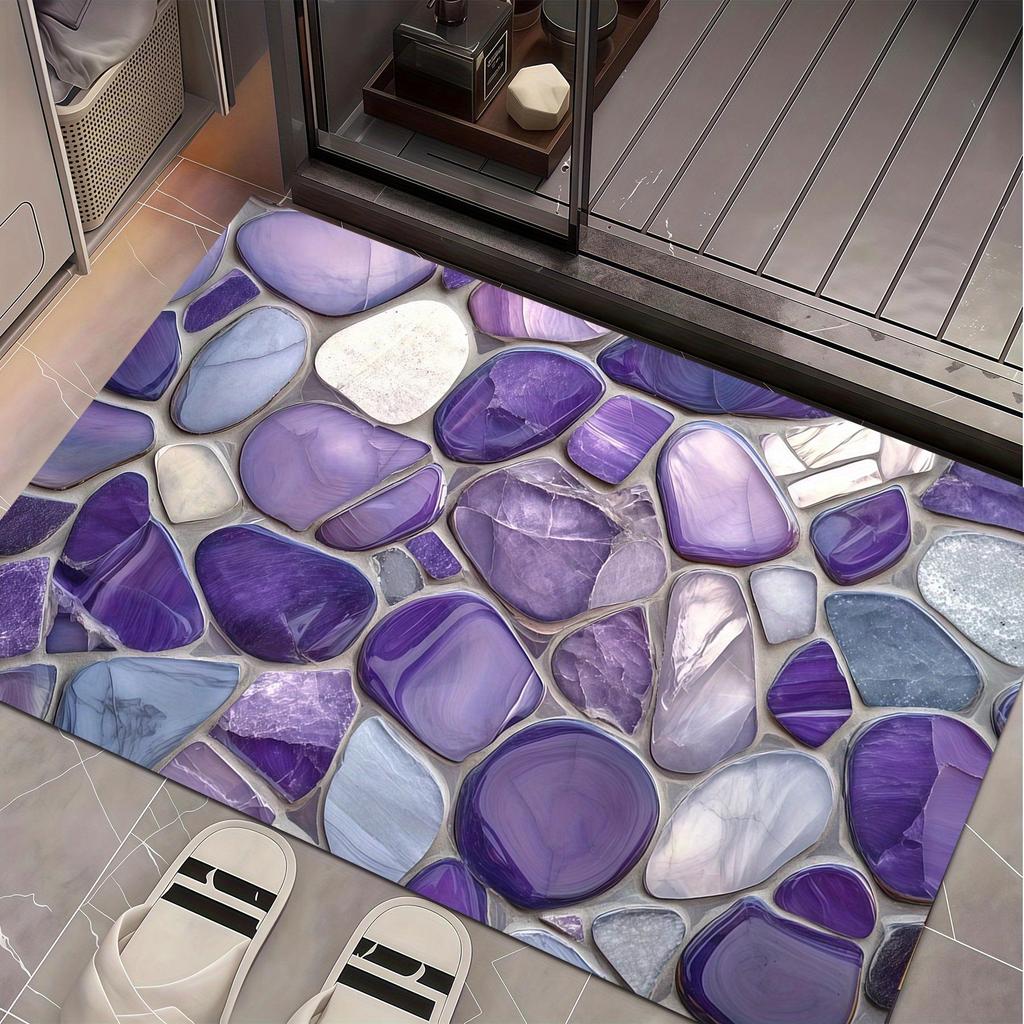 Tappetino per Pavimento Antiscivolo e Assorbente in Fango Diatomaceo e Marmo, Stile Nordico, per Bagno