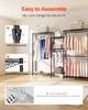 Clothing Garment Rack, Heavy Duty Closet Wardrobe, 7 Adjustable Tiers Clothes Racks with Steel Frame, 385.5 kg Load Capacity Clothes Rack with 4