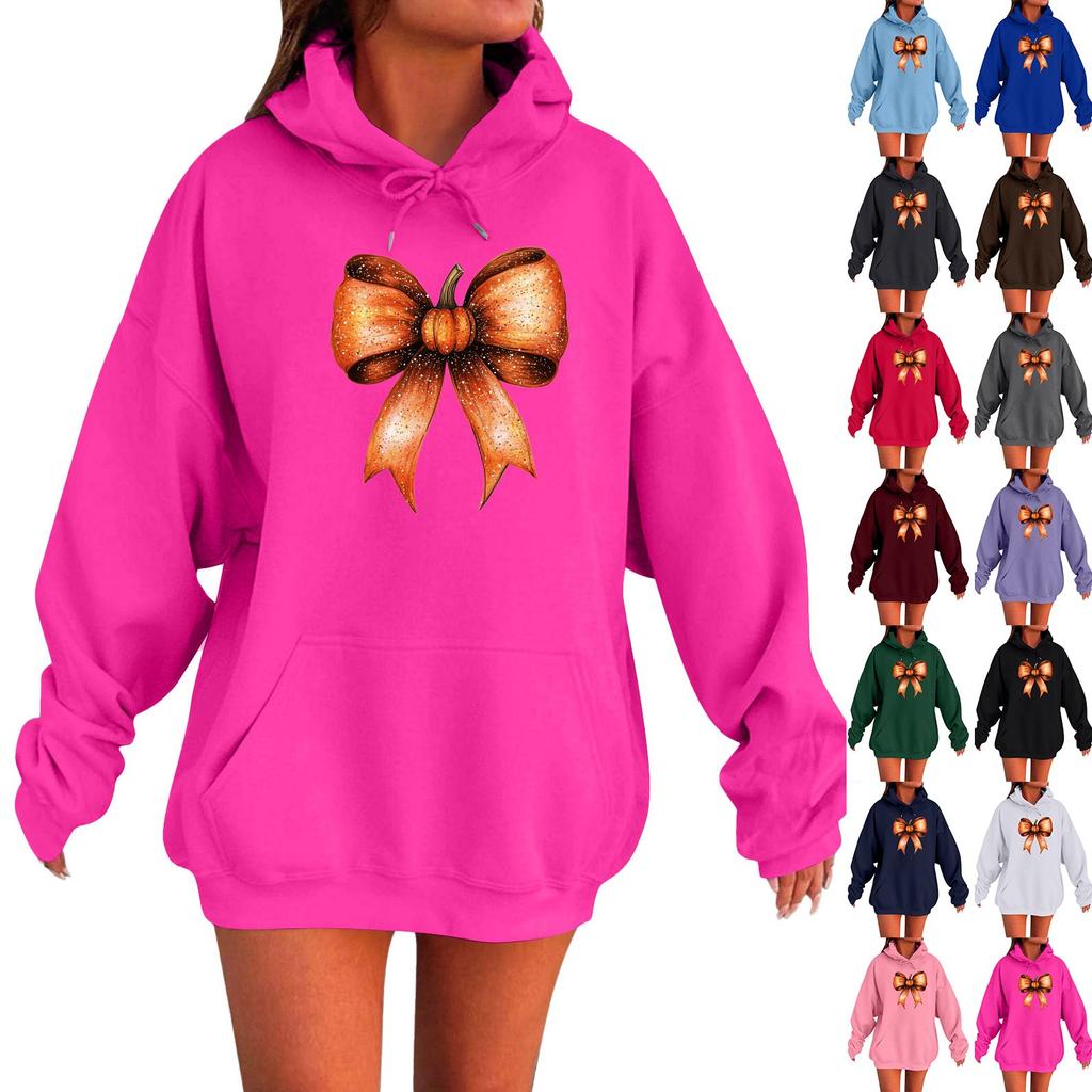 Women's Long-sleeved  Oversized Dropped Shoulder Sleeves Women's Hooded Halloween Print Plush Sweatshirt