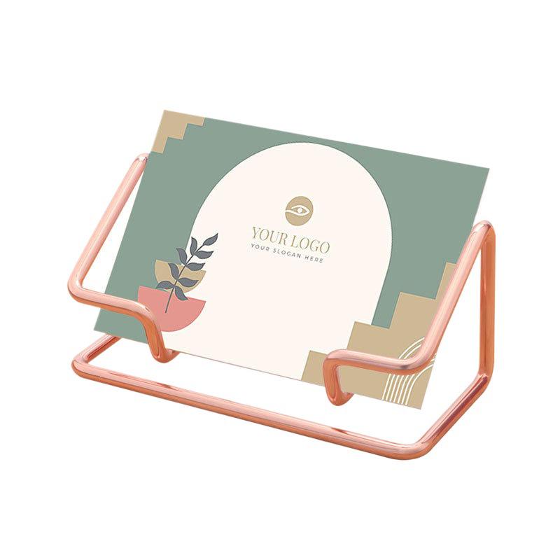 Elegant Black Metal Desktop Business Card Holder for Modern Offices & Hotels