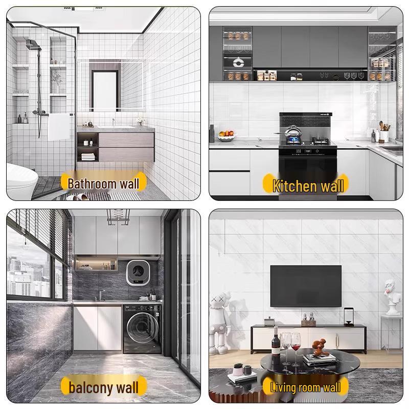 Self-Adhesive Waterproof Marble Tile Wallpaper for Living Room, Bedroom, Bathroom Wall Décor