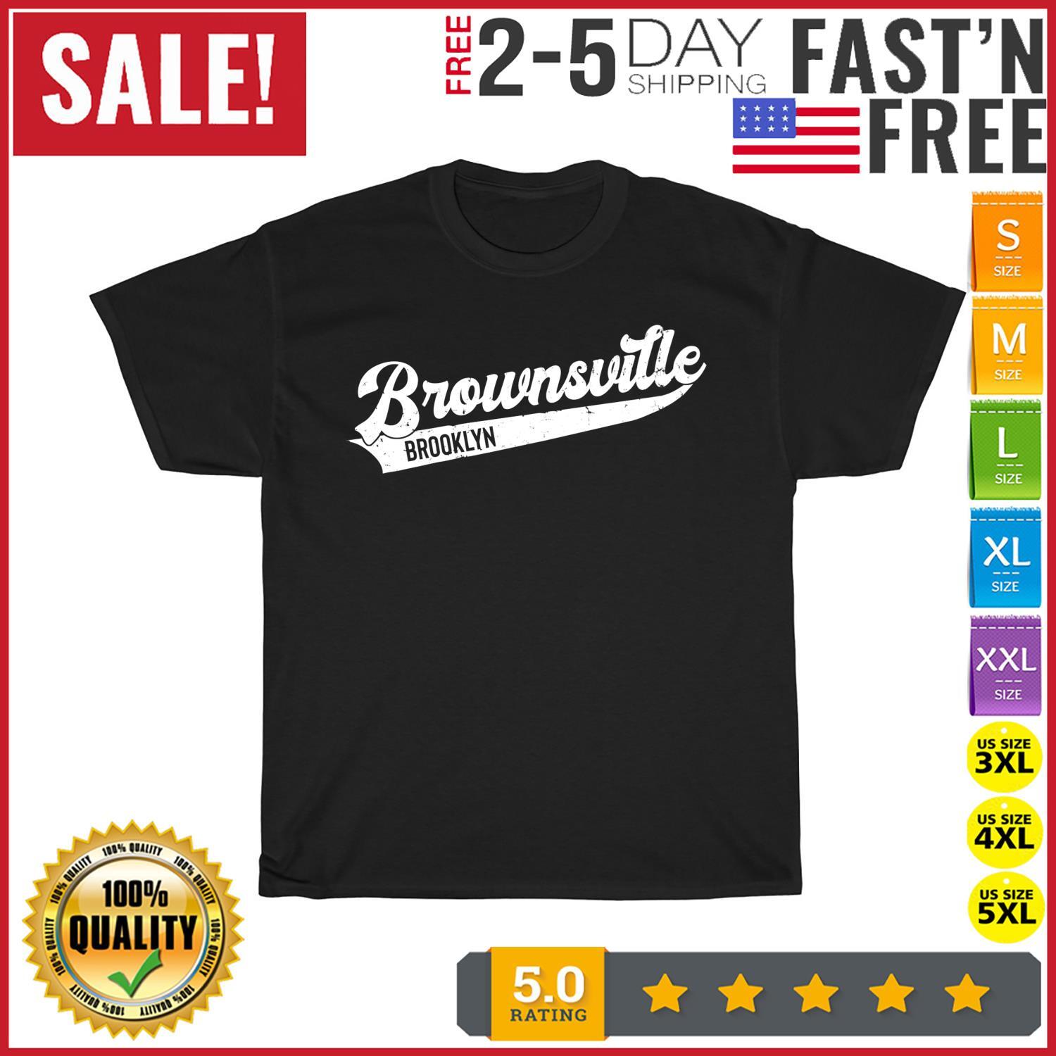 Brownsville Brooklyn Typographic Distressed Vintage T Shirt Mens Womens Tees Top Men Women Fashion 3XL