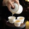 Portable outdoor ceramic travel tea set, Kuaike cup, one pot, three cups, souvenir, outdoor camping, shockproof