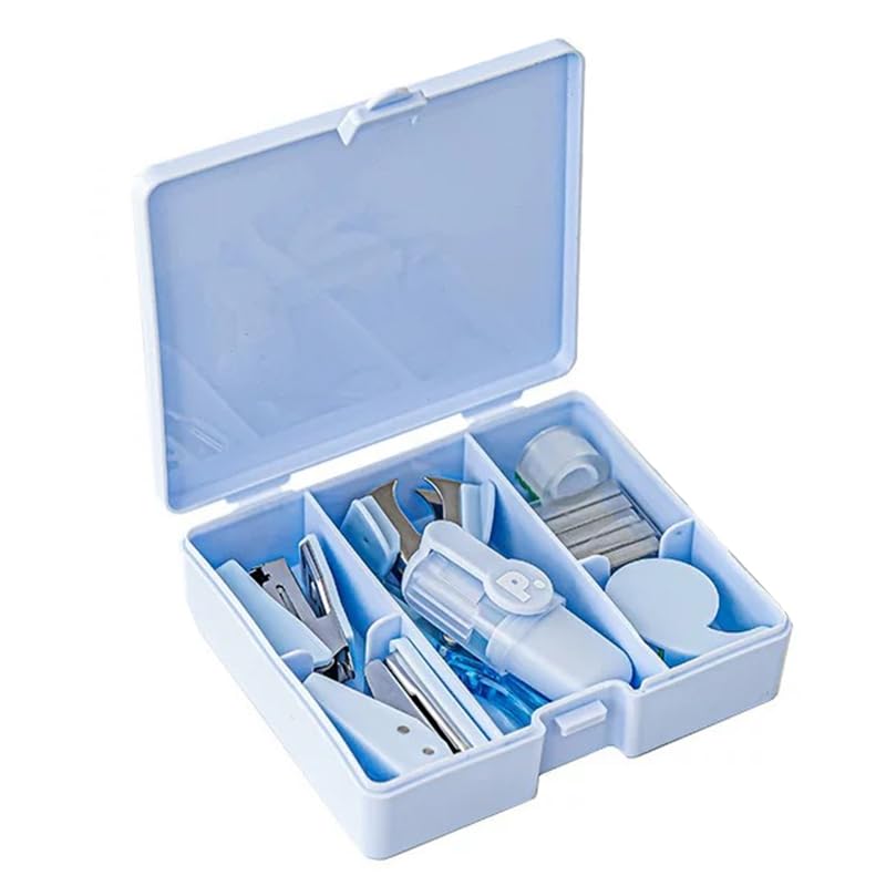 Stationery set girls portable storage case cute 8-piece elementary school students children stylish middle high adults presents gifts entrance punch