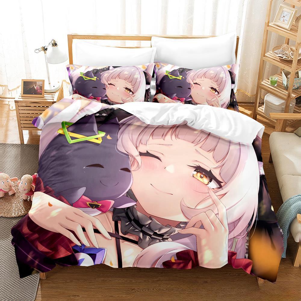 New Murasaki Shion Bedding Set Single Twin Full Queen King Size Bed Set Adult Kid Bedroom Duvet Cover Sets Anime Kawaii Girl Bed