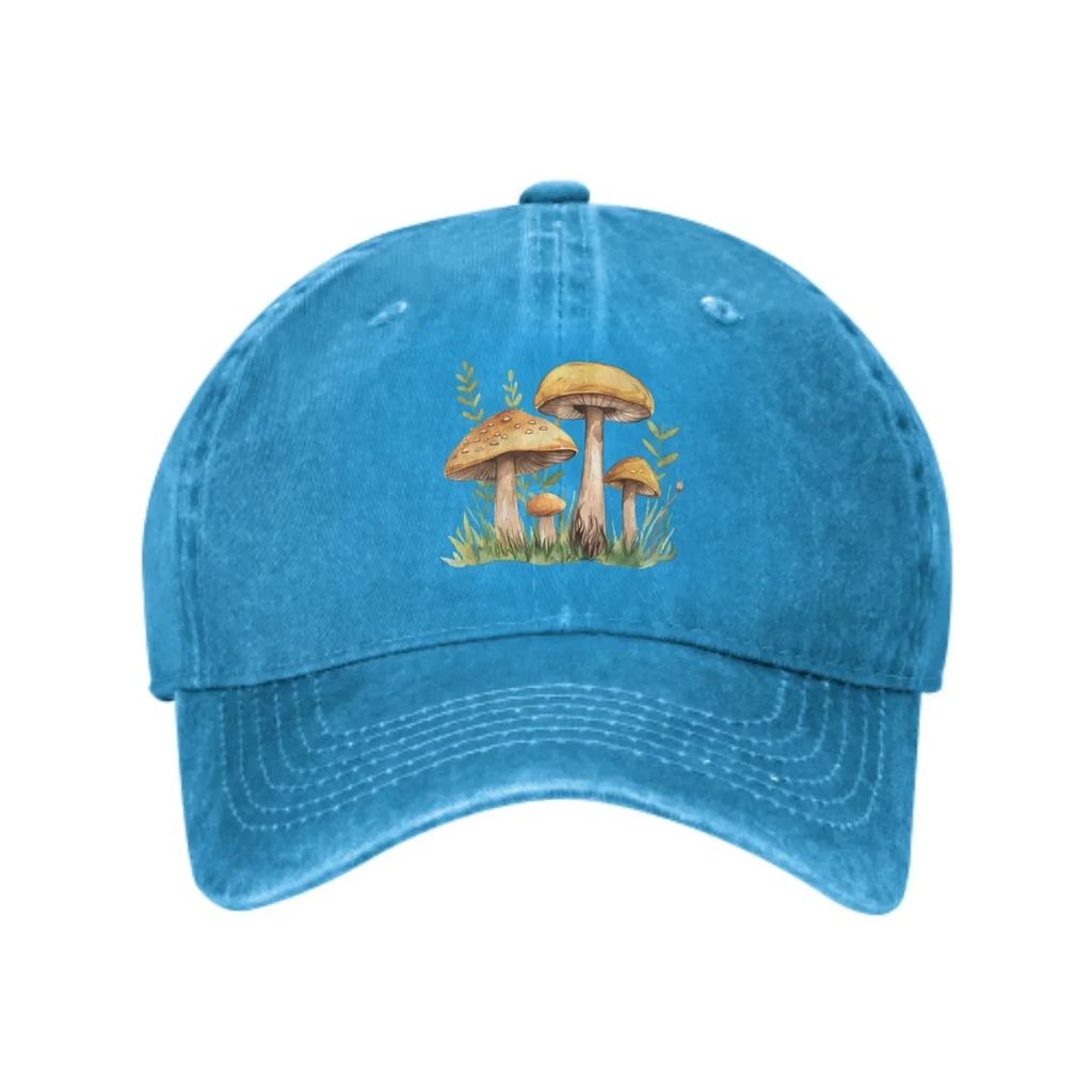 Mushroom Watercolor Print Baseball Cap Cotton Adjustable Casual Outdoor Sun Hat Unisex