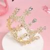 New Crown Tiara for Children Girls  Princess Performance  Fashion Catwalk Round Crown Alloy Sweet Hair Accessories