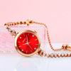 Bracelet Gold Quartz Red Bangle Watch Women's Watch, Cute, Stylish, Waterproof, Casual, Movement, Simple, Brand-Name, High-Quality, Gift, Luxury,