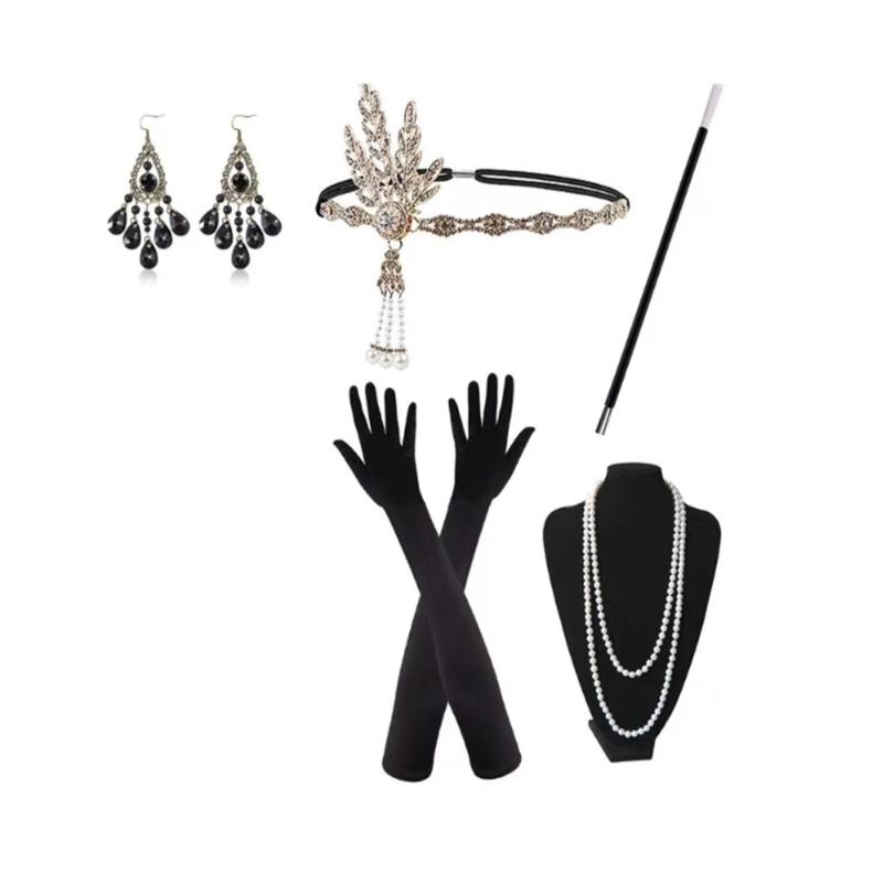 Sparkling Rhinestone Headwear Feathered Headgear Set Alluring Feathered Headband Comfortable for Halloween Singles Party